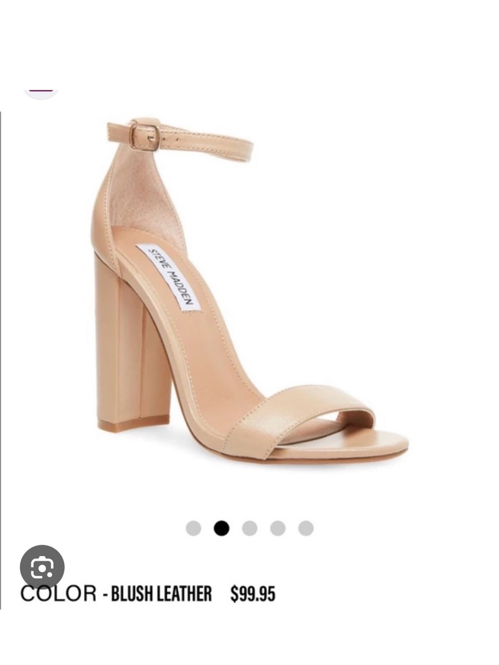 Steve Madden Nude Leather Block Heel Sandal